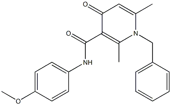 1-Benzyl-1,4-dihydro-2,6-dimethyl-4-oxo-N-(4-methoxyphenyl)pyridine-3-carboxamide Structure