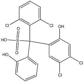 (2,6-Dichlorophenyl)(3,4-dichloro-6-hydroxyphenyl)(2-hydroxyphenyl)methanesulfonic acid 구조식 이미지