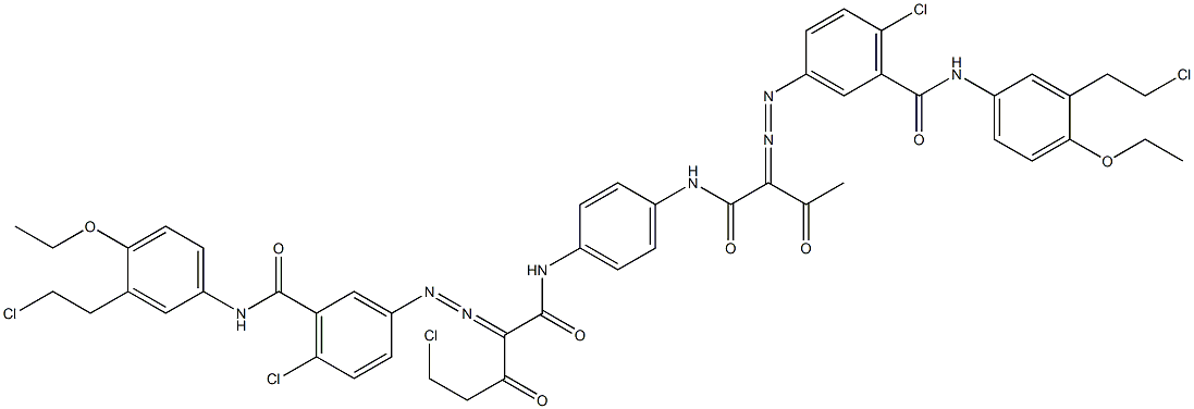 3,3'-[2-(Chloromethyl)-1,4-phenylenebis[iminocarbonyl(acetylmethylene)azo]]bis[N-[3-(2-chloroethyl)-4-ethoxyphenyl]-6-chlorobenzamide] Structure