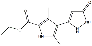 3,5-Dimethyl-4-(5-oxo-3-pyrazolin-3-yl)-1H-pyrrole-2-carboxylic acid ethyl ester Structure