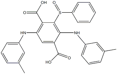 2-(Phenylsulfinyl)-3,6-di(m-toluidino)terephthalic acid 구조식 이미지