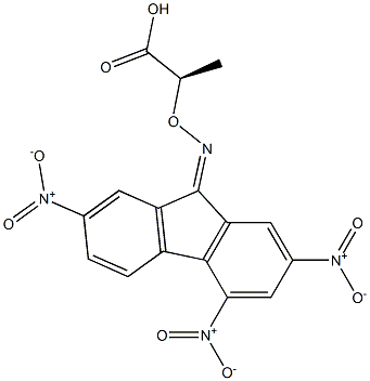 [R,(-)]-2-[[(2,4,7-Trinitro-9H-fluorene-9-ylidene)amino]oxy]propionic acid 구조식 이미지