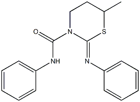 2-Phenylimino-3-(phenylaminocarbonyl)-6-methyltetrahydro-2H-1,3-thiazine 구조식 이미지