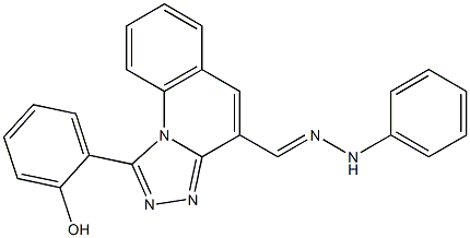 1-(2-Hydroxyphenyl)[1,2,4]triazolo[4,3-a]quinoline-4-carbaldehyde phenyl hydrazone 구조식 이미지