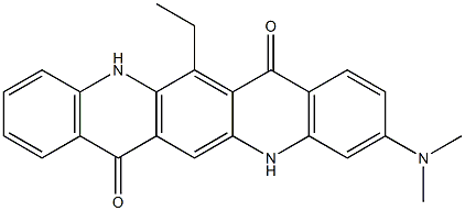 3-(Dimethylamino)-13-ethyl-5,12-dihydroquino[2,3-b]acridine-7,14-dione 구조식 이미지