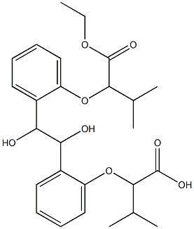 2,2'-[(1,2-Dihydroxyethylene)bis(2,1-phenyleneoxy)]bis(isovaleric acid ethyl) ester Structure