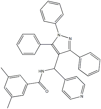 N-[(4-Pyridinyl)(1,3,5-triphenyl-1H-pyrazol-4-yl)methyl]-3,5-dimethylbenzamide Structure