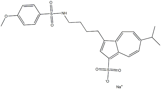 6-Isopropyl-3-[4-(4-methoxyphenylsulfonylamino)butyl]azulene-1-sulfonic acid sodium salt 구조식 이미지