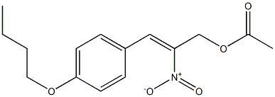 Acetic acid 2-nitro-3-[4-butoxyphenyl]-2-propenyl ester Structure