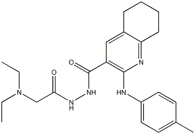 N'-[2-(Diethylamino)acetyl]-2-[(4-methylphenyl)amino]-5,6,7,8-tetrahydroquinoline-3-carbohydrazide Structure