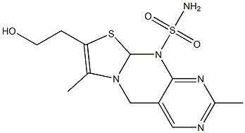 2,7-Dimethyl-8-(2-hydroxyethyl)-9a,10-dihydro-5H-pyrimido[4,5-d]thiazolo[3,2-a]pyrimidine-10-sulfonamide Structure