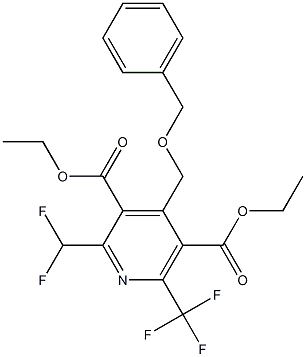 2-Difluoromethyl-6-(trifluoromethyl)-4-benzyloxymethylpyridine-3,5-dicarboxylic acid diethyl ester 구조식 이미지