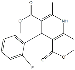 2,6-Dimethyl-4-(2-fluorophenyl)-1,4-dihydro-3,5-pyridinedicarboxylic acid dimethyl ester 구조식 이미지