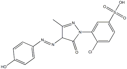 4-Chloro-3-[4-(4-hydroxyphenylazo)-3-methyl-5-oxo-2-pyrazolin-1-yl]benzenesulfonic acid 구조식 이미지