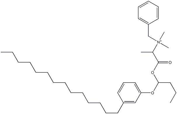 N,N-Dimethyl-N-benzyl-N-[1-[[1-(3-tetradecylphenyloxy)butyl]oxycarbonyl]ethyl]aminium 구조식 이미지