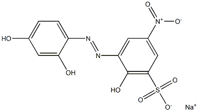 Sodium salt of 2-(2-hydroxy-5-nitro-3-sulfophenylazo)-1,5-dihydroxybenzene 구조식 이미지