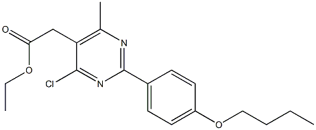 2-(p-Butoxyphenyl)-4-chloro-6-methyl-5-pyrimidineacetic acid ethyl ester 구조식 이미지