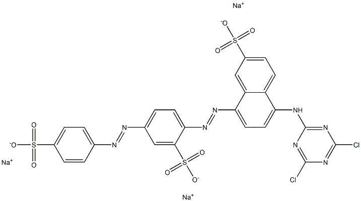 5-(4,6-Dichloro-1,3,5-triazin-2-ylamino)-8-[4-(p-sulfophenylazo)-2-sulfophenylazo]-2-naphthalenesulfonic acid trisodium salt Structure