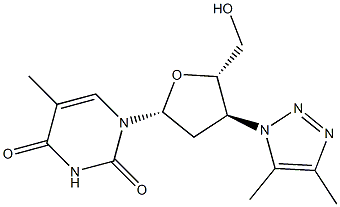 3'-(4,5-Dimethyl-1H-1,2,3-triazol-1-yl)-3'-deoxythymidine 구조식 이미지