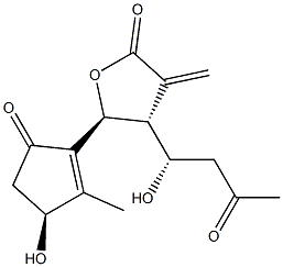 (4R,5S)-Dihydro-3-methylene-4-[(S)-1-hydroxy-3-oxobutyl]-5-[(S)-3-hydroxy-2-methyl-5-oxo-1-cyclopentenyl]furan-2(3H)-one Structure