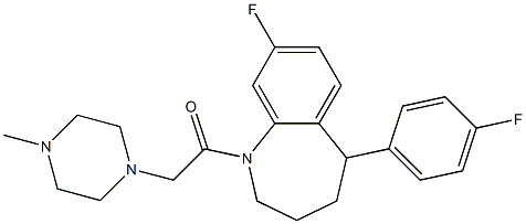 2,3,4,5-Tetrahydro-8-fluoro-5-(4-fluorophenyl)-1-[(4-methyl-1-piperazinyl)acetyl]-1H-1-benzazepine Structure