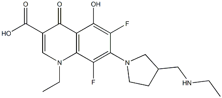 1-Ethyl-6,8-difluoro-5-hydroxy-1,4-dihydro-4-oxo-7-[3-(ethylaminomethyl)-1-pyrrolidinyl]quinoline-3-carboxylic acid Structure