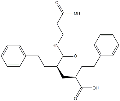(2R,4R)-2,4-Bis(2-phenylethyl)-5-oxo-6-azanonanedioic acid 구조식 이미지