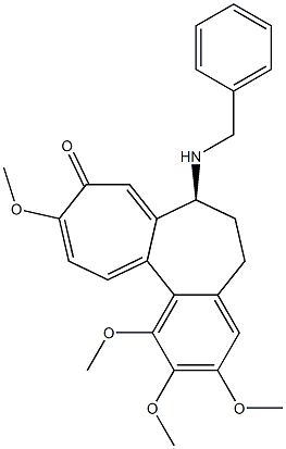 N-[(S)-5,6,7,9-Tetrahydro-1,2,3,10-tetramethoxy-9-oxobenzo[a]heptalen-7-yl]benzylamine 구조식 이미지