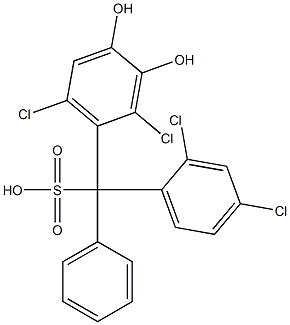 (2,4-Dichlorophenyl)(2,6-dichloro-3,4-dihydroxyphenyl)phenylmethanesulfonic acid 구조식 이미지