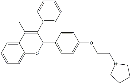 2-[4-[2-(1-Pyrrolidinyl)ethoxy]phenyl]-3-phenyl-4-methyl-2H-1-benzopyran 구조식 이미지