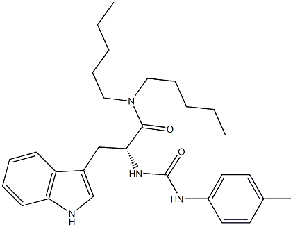 (R)-2-[3-(4-Methylphenyl)ureido]-3-(1H-indol-3-yl)-N,N-dipentylpropanamide 구조식 이미지