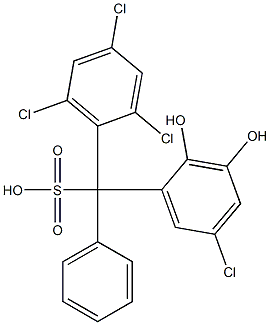 (5-Chloro-2,3-dihydroxyphenyl)(2,4,6-trichlorophenyl)phenylmethanesulfonic acid 구조식 이미지