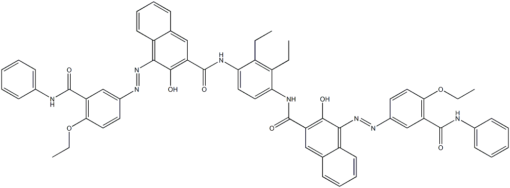 N,N'-(2,3-Diethyl-1,4-phenylene)bis[4-[[4-ethoxy-5-(phenylcarbamoyl)phenyl]azo]-3-hydroxy-2-naphthalenecarboxamide] 구조식 이미지