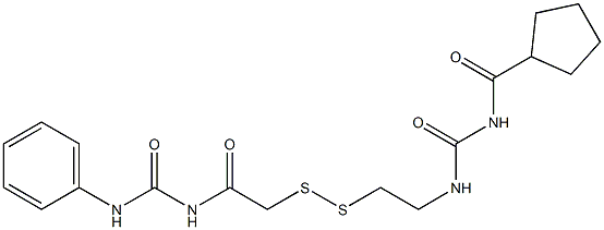 1-(Cyclopentylcarbonyl)-3-[2-[[(3-phenylureido)carbonylmethyl]dithio]ethyl]urea Structure