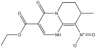 9-Nitro-8-methyl-4-oxo-1,6,7,8-tetrahydro-4H-pyrido[1,2-a]pyrimidine-3-carboxylic acid ethyl ester 구조식 이미지