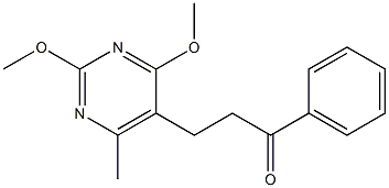 2,4-Dimethoxy-6-methyl-5-(3-oxo-3-phenylpropyl)pyrimidine Structure