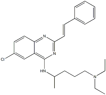 6-Chloro-4-(4-diethylamino-1-methylbutylamino)-2-[(E)-2-phenylethenyl]quinazoline 구조식 이미지