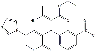 6-(1H-Imidazol-1-ylmethyl)-4-(3-nitrophenyl)-2-methyl-1,4-dihydropyridine-3,5-dicarboxylic acid 3-ethyl 5-methyl ester Structure