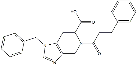 1-Benzyl-4,5,6,7-tetrahydro-5-(3-phenylpropanoyl)-1H-imidazo[4,5-c]pyridine-6-carboxylic acid 구조식 이미지