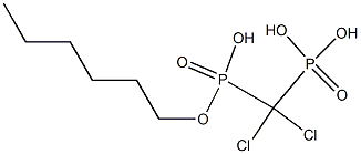 (Dichloromethylene)bis(phosphonic acid hydrogen hexyl) ester 구조식 이미지
