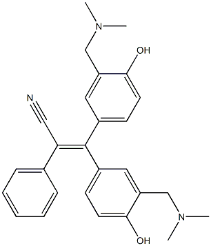3,3-Bis[4-hydroxy-3-(dimethylaminomethyl)phenyl]-2-phenylpropenenitrile Structure