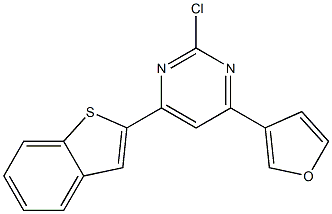 2-Chloro-4-(3-furanyl)-6-(benzo[b]thiophen-2-yl)pyrimidine 구조식 이미지