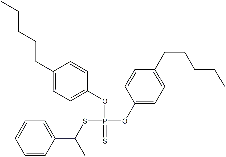 Dithiophosphoric acid O,O-bis(4-pentylphenyl)S-(1-phenylethyl) ester Structure