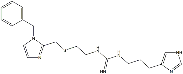 4-[3-[[Imino[[2-[(1-benzyl-1H-imidazol-2-yl)methylthio]ethyl]amino]methyl]amino]propyl]-1H-imidazole 구조식 이미지