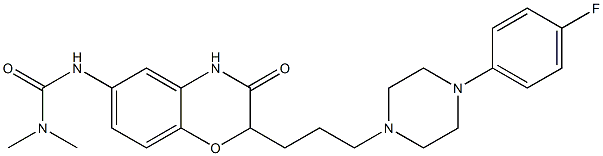 2-[3-[4-(4-Fluorophenyl)piperazin-1-yl]propyl]-6-[(dimethylaminocarbonyl)amino]-2H-1,4-benzoxazin-3(4H)-one Structure