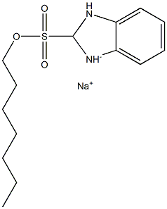 2,3-Dihydro-2-heptyl-1H-benzimidazole-2-sulfonic acid sodium salt 구조식 이미지