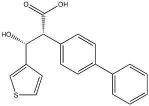 (2R,3R)-2-(4-Phenylphenyl)-3-hydroxy-3-(3-thienyl)propionic acid 구조식 이미지