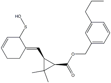 (1R,3S)-2,2-Dimethyl-3-[[(3E)-2,3,4,5-tetrahydro-2-oxothiophen]-3-ylidenemethyl]cyclopropane-1-carboxylic acid-3-propylbenzyl ester Structure