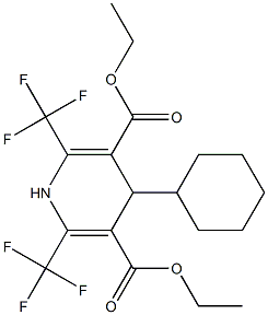 1,4-Dihydro-2,6-bis(trifluoromethyl)-4-cyclohexylpyridine-3,5-dicarboxylic acid diethyl ester Structure