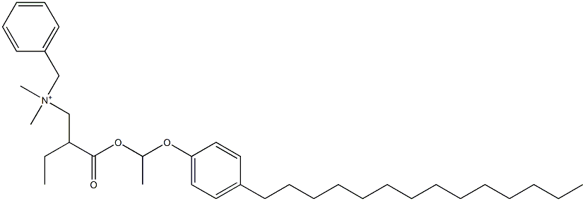 N,N-Dimethyl-N-benzyl-N-[2-[[1-(4-tetradecylphenyloxy)ethyl]oxycarbonyl]butyl]aminium 구조식 이미지